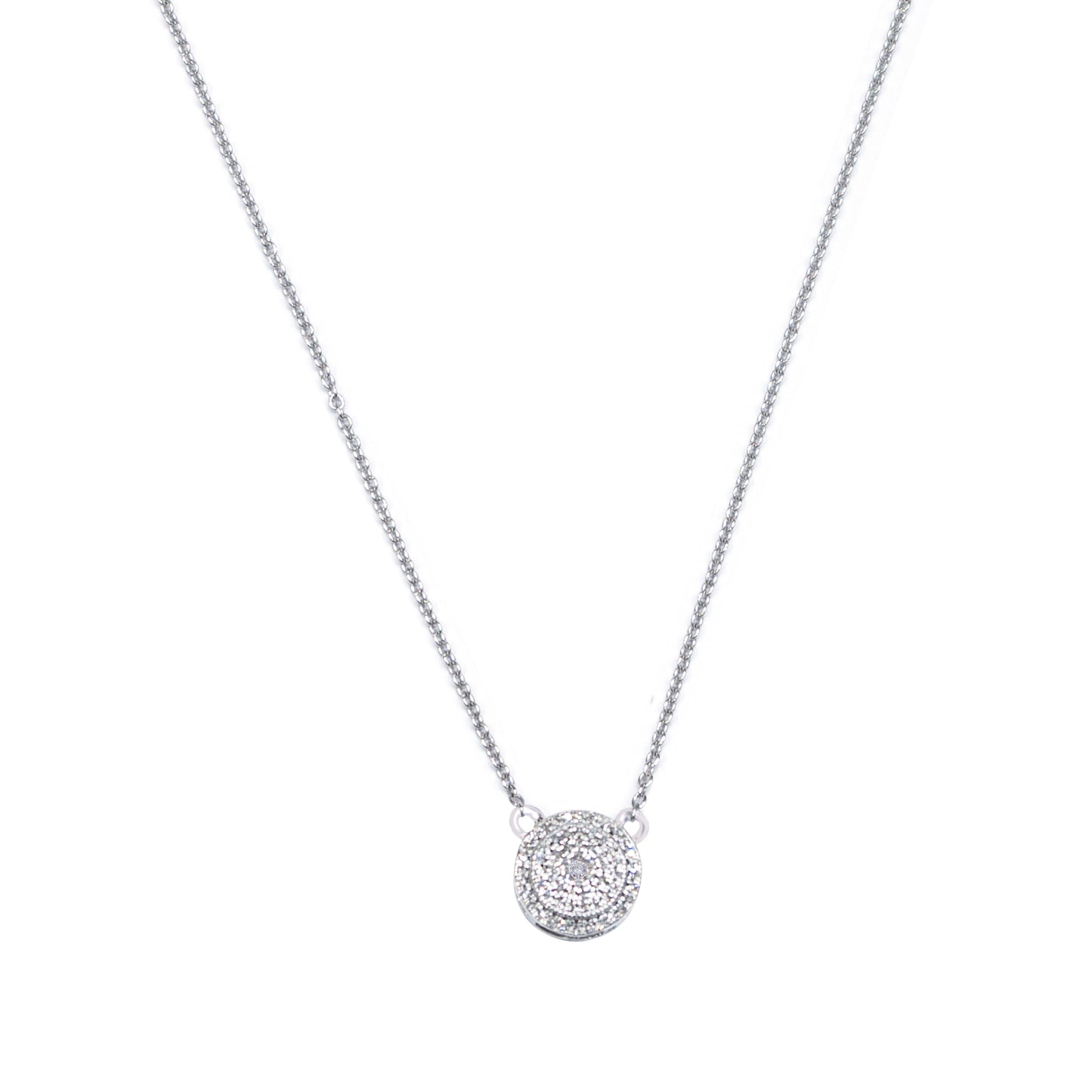 Round Diamond Halo Necklace