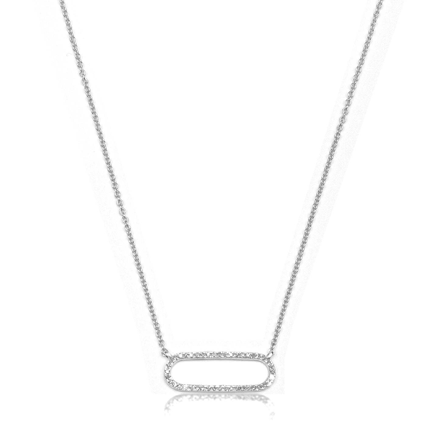 Oval Outline Diamond Necklace