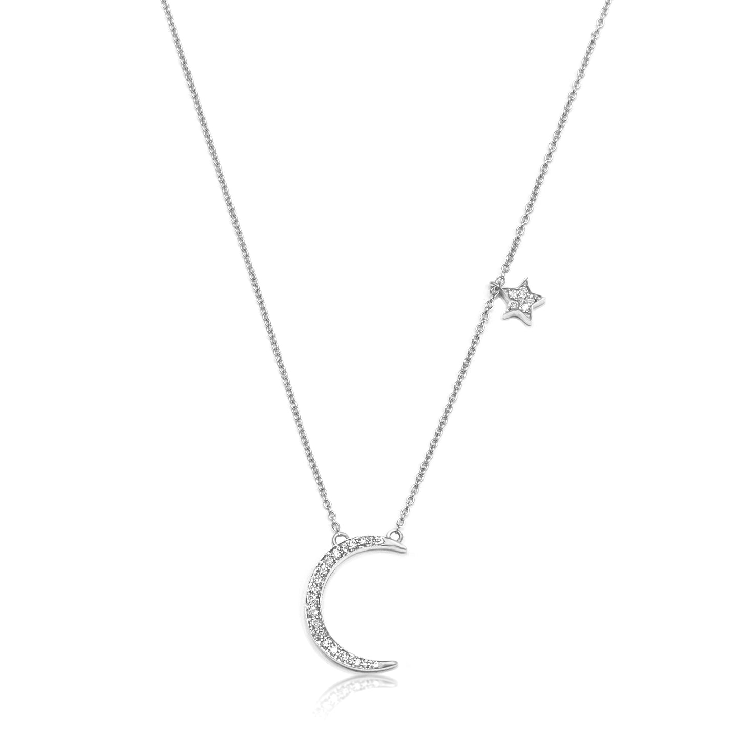 Crescent Moon Diamond Necklace