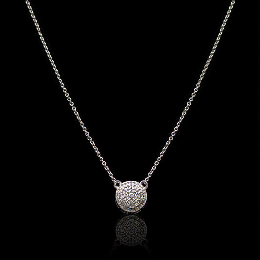 Round Diamond Halo Necklace