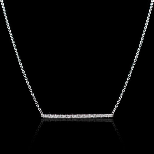 Sleek Diamond Bar Necklace