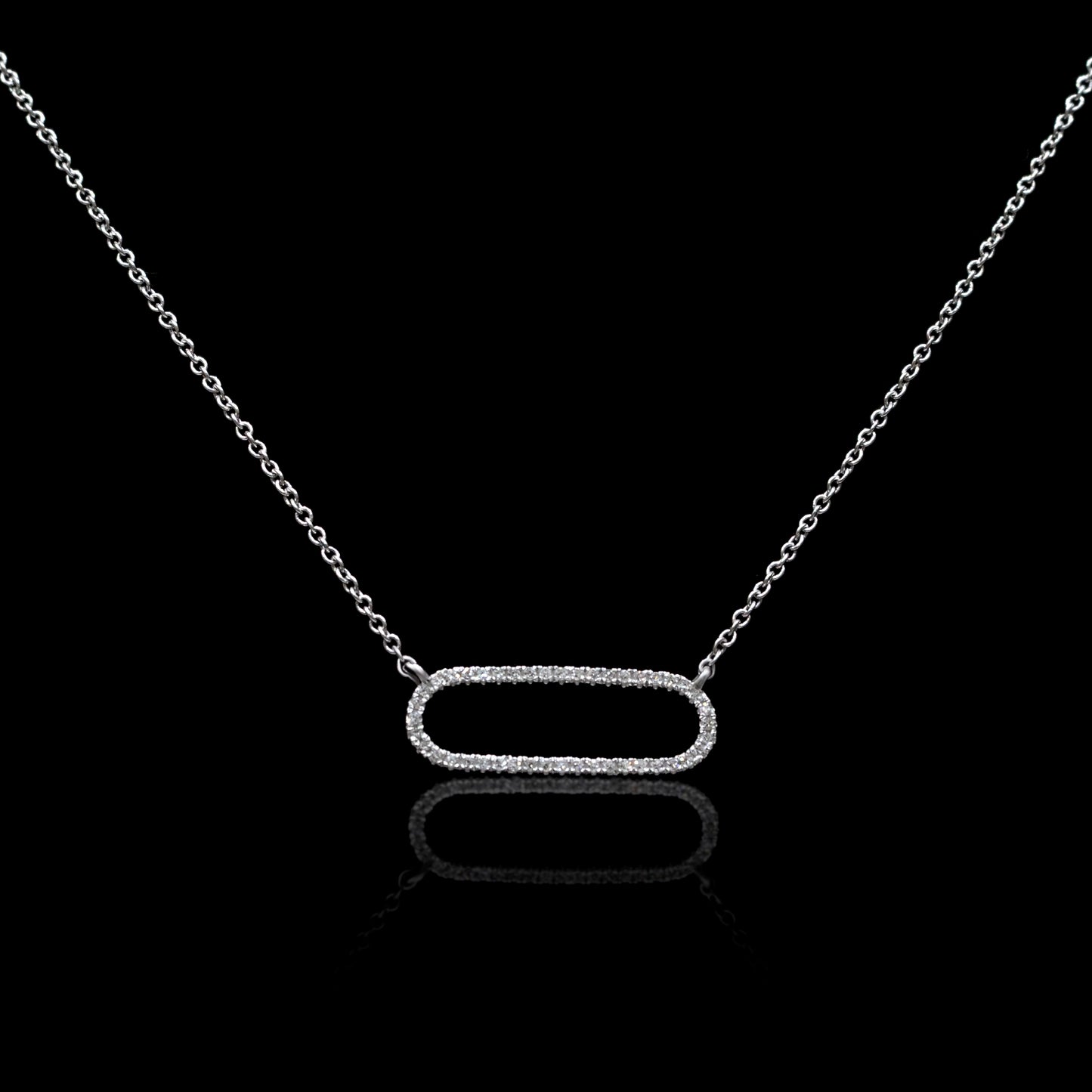 Oval Outline Diamond Necklace