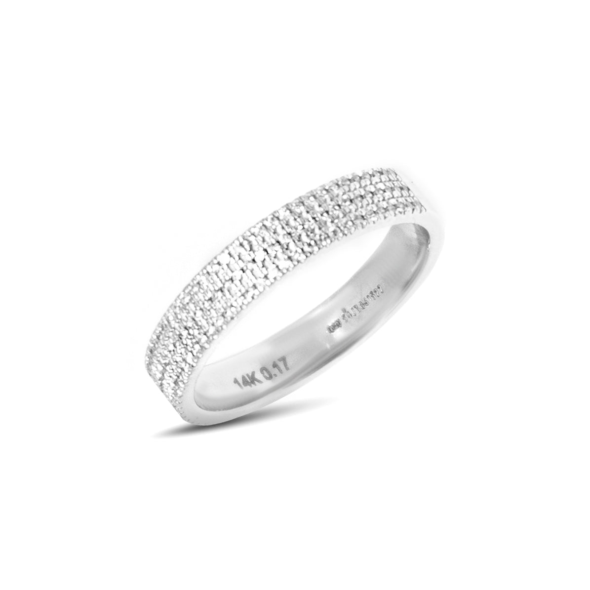 Tri Half Pave Diamond Ring