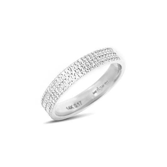 Tri Half Pave Diamond Ring