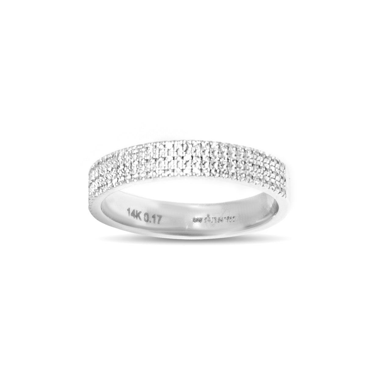 Tri Half Pave Diamond Ring