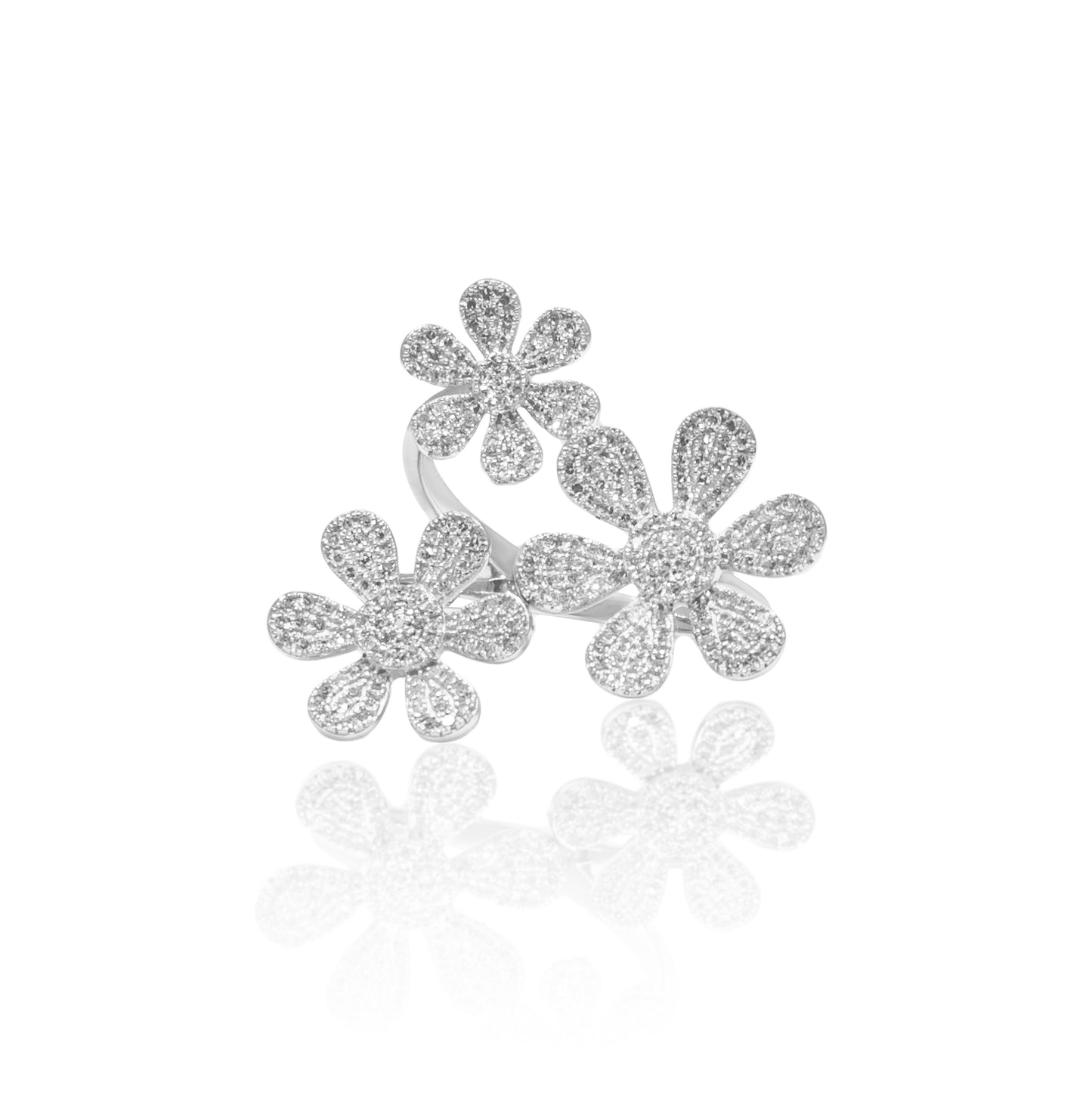 Tri Flower Diamond Ring