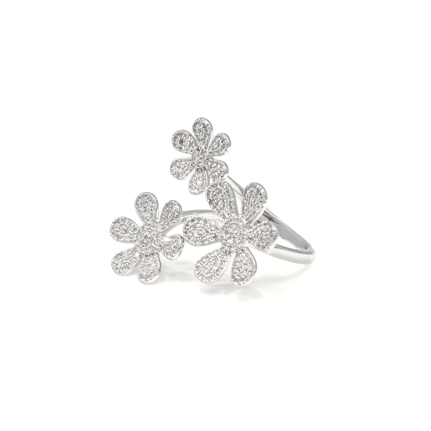 Tri Flower Diamond Ring