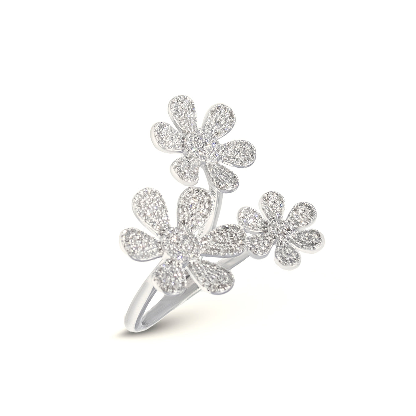 Tri Flower Diamond Ring