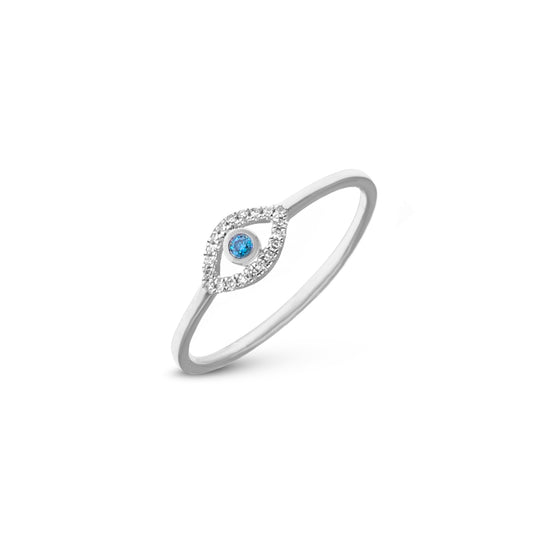 Sterling Silver Evil Eye Ring