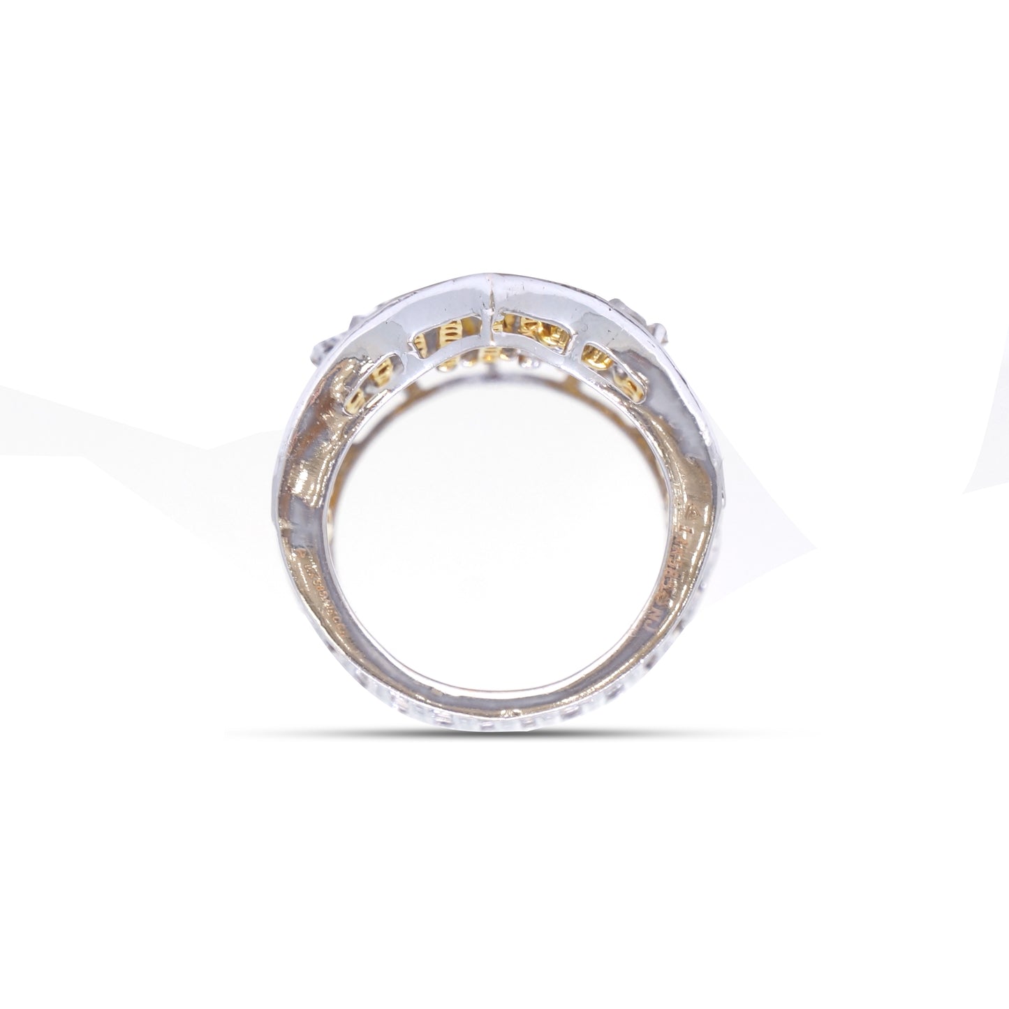 Radiant Sparkle: 14K White & Yellow Gold Diamond Ring