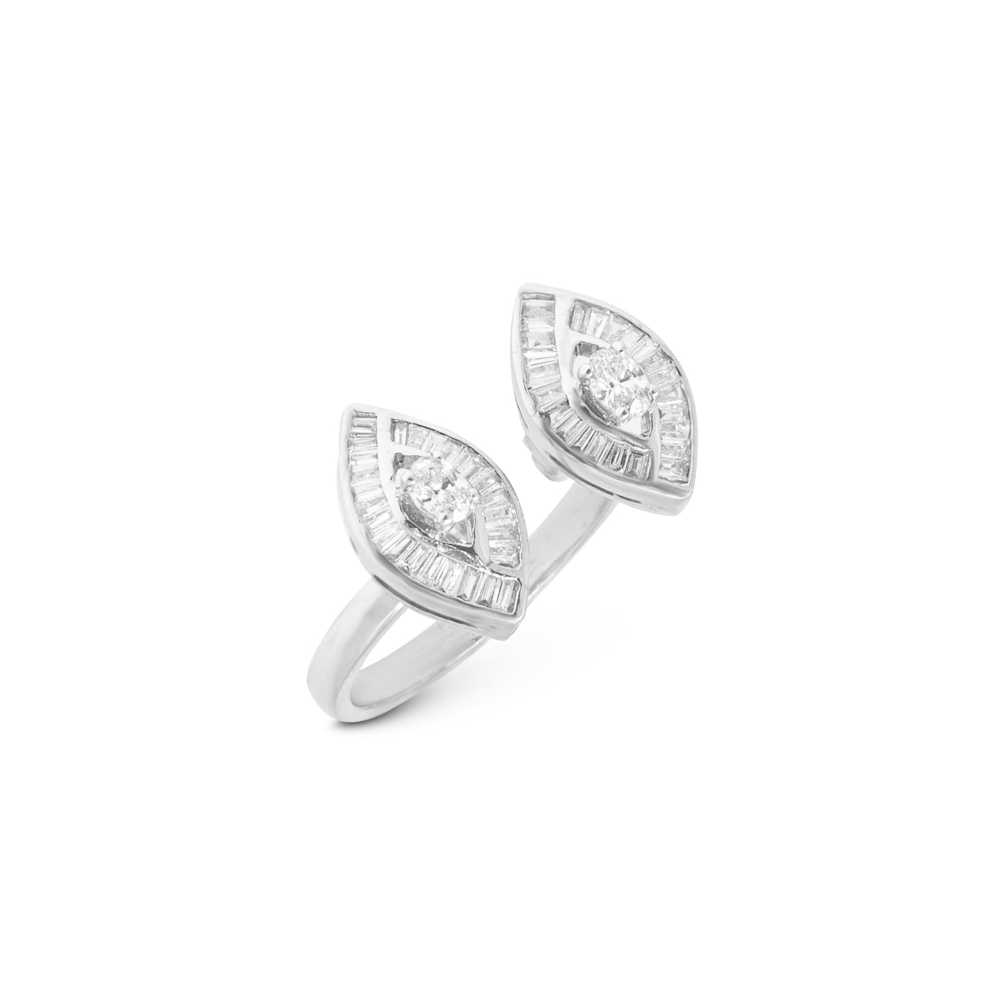 Exquisite 14K White Gold Diamond Ladies Ring - IGI Certified, Superior Craftsmanship