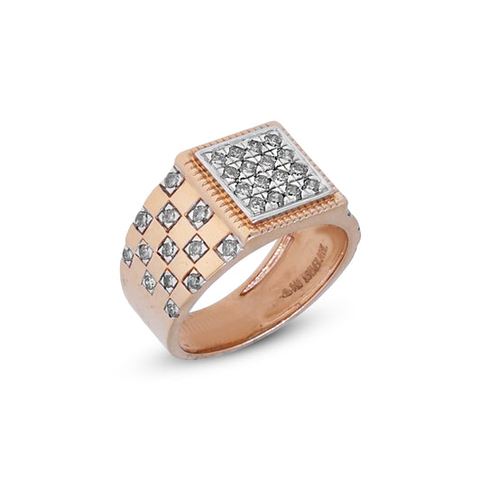 Stylish 14K Rose Gold Men's Diamond Ring - IGI Certified, Exquisite Craftsmanship