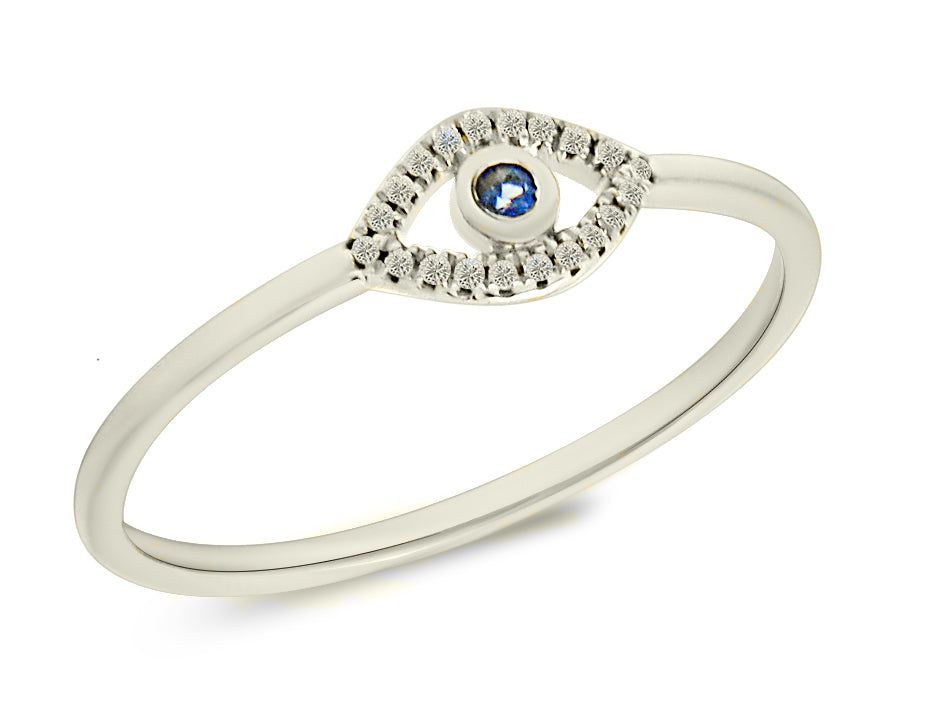 Sterling Silver Evil Eye Ring