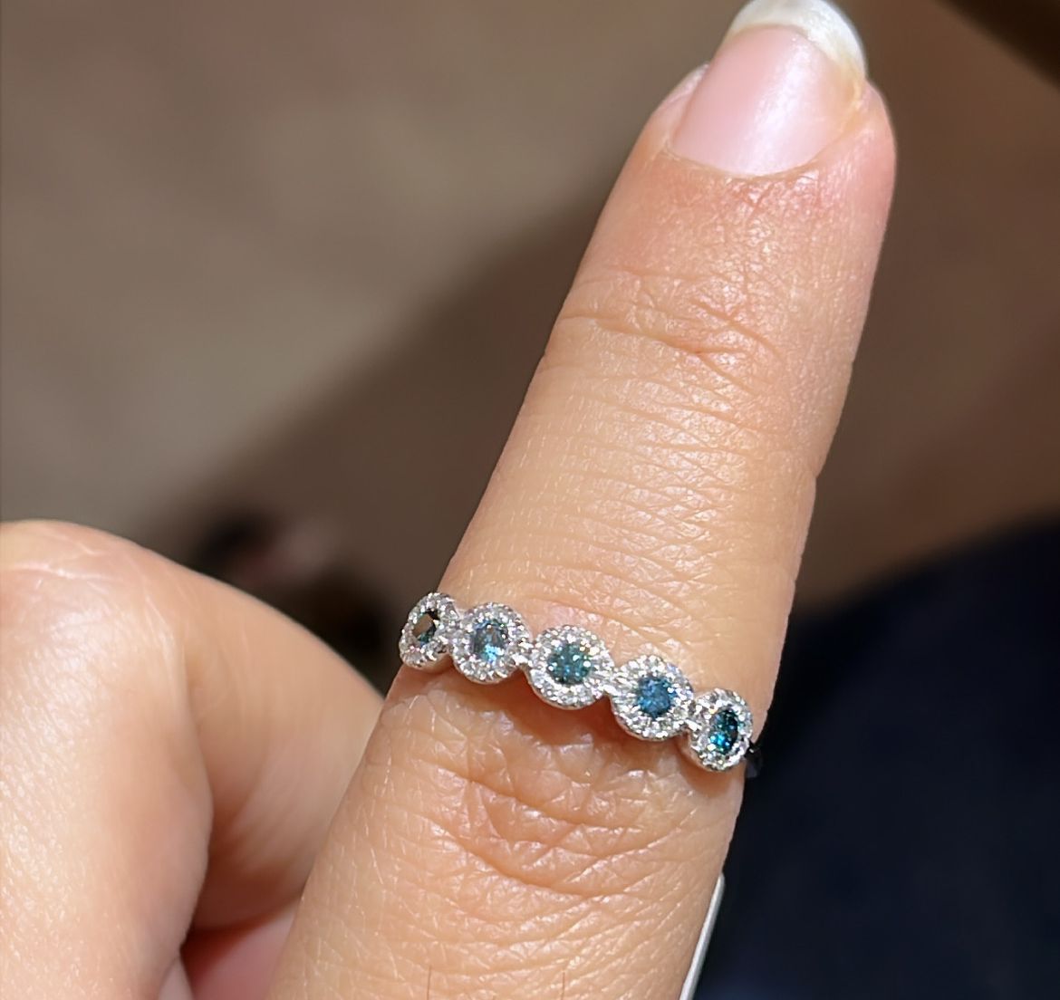 Unique Anniversary Ocean Blue Stone Ring