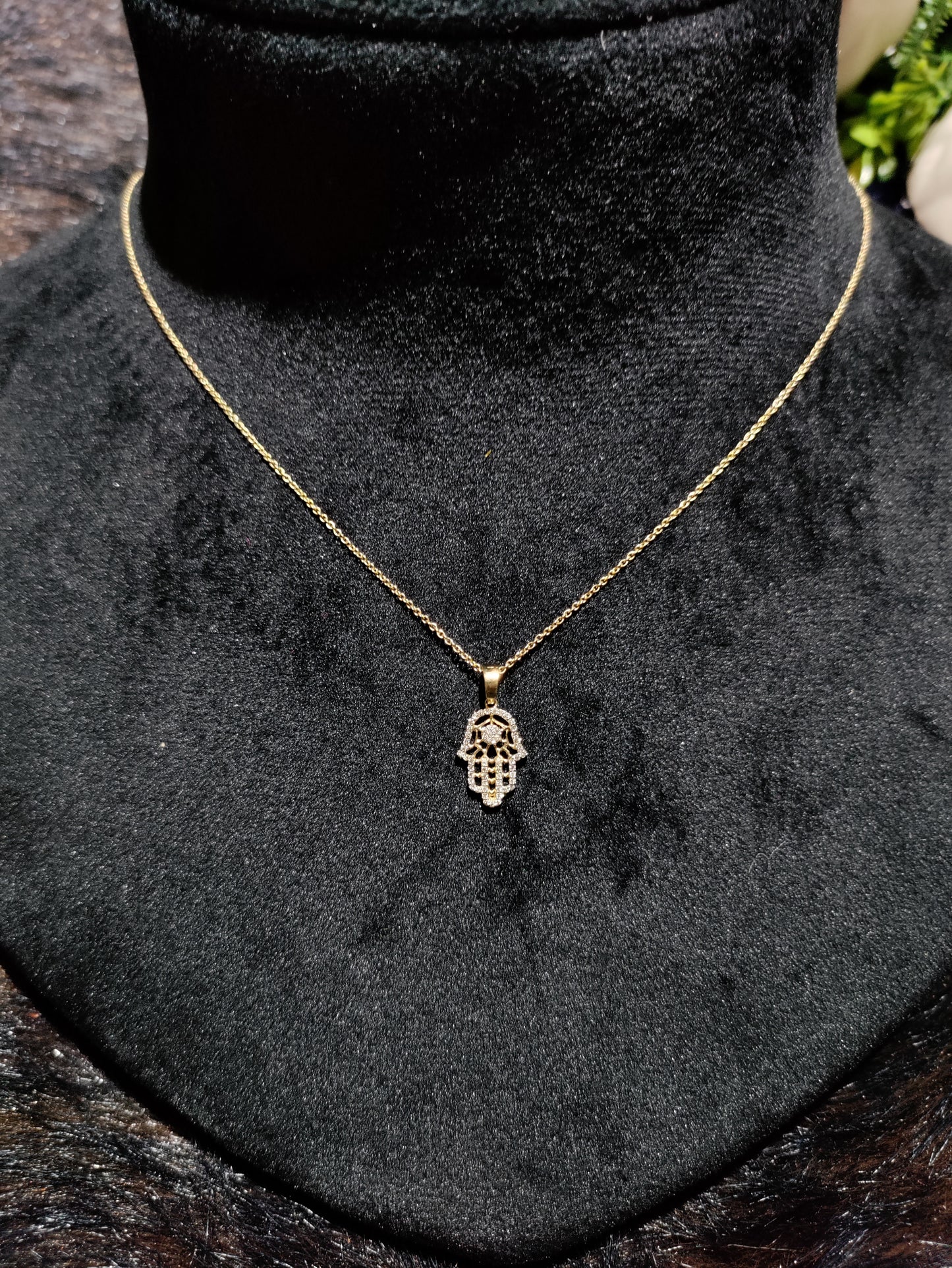 Diamond Hamsa Hand Necklace