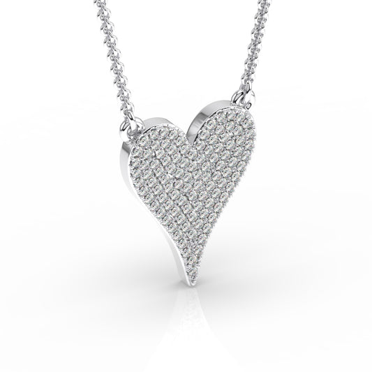 All Diamond Heart Necklace