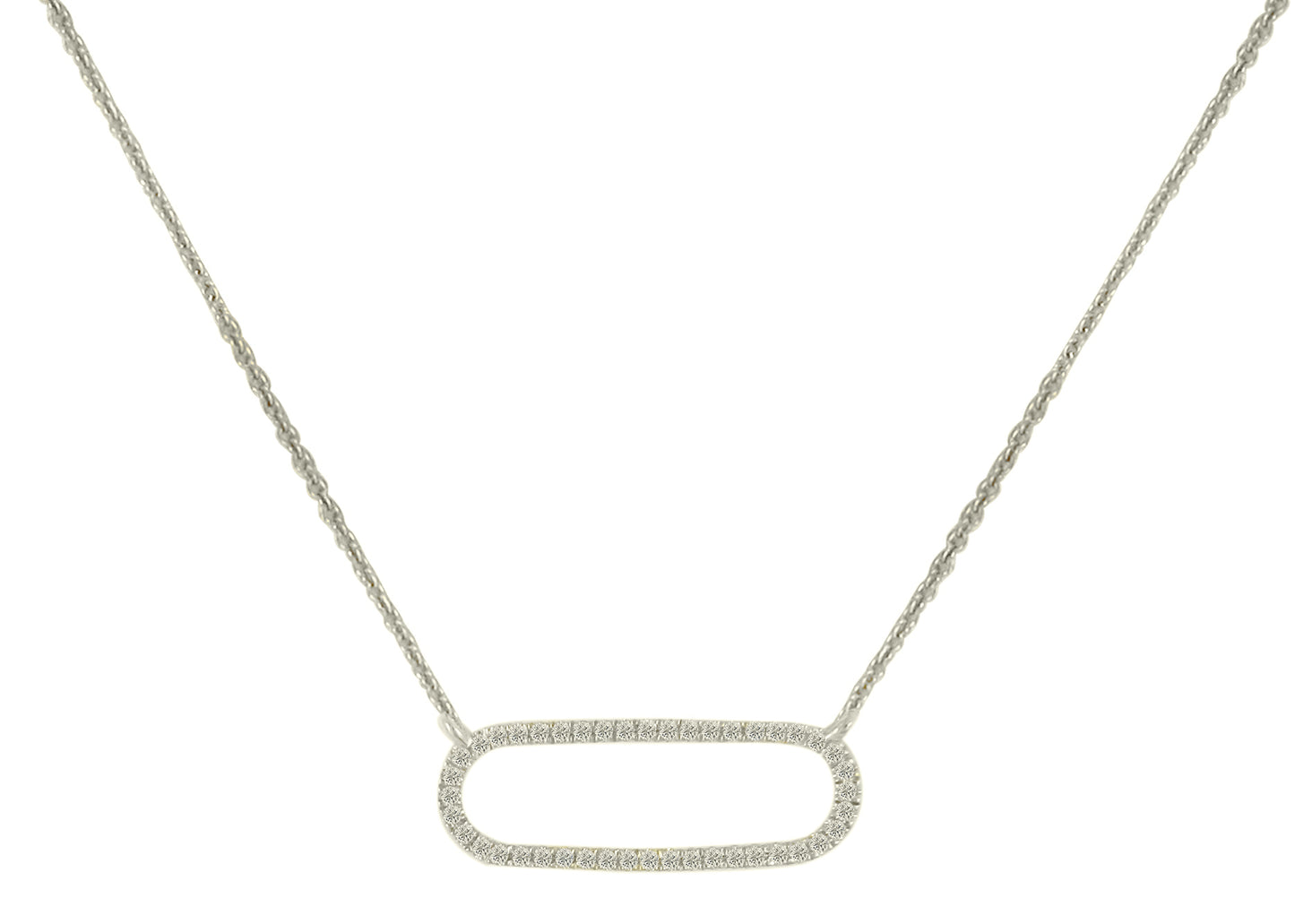 Oval Outline Diamond Necklace