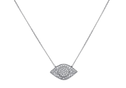 Big Evil Eye Diamond Necklace