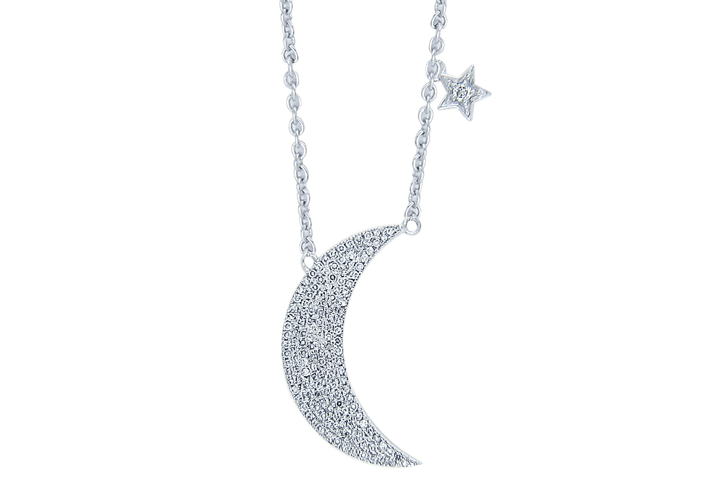 Crescent Moon Diamond Necklace