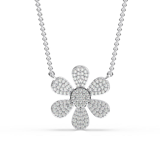 Daisy Flower Diamond Necklace