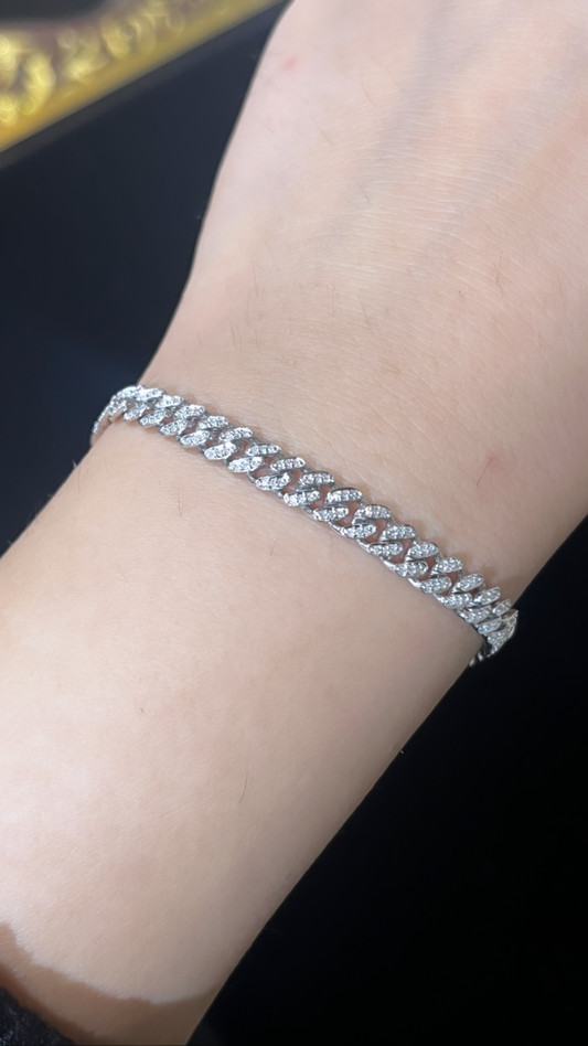 14K Cuban Diamond Bracelet